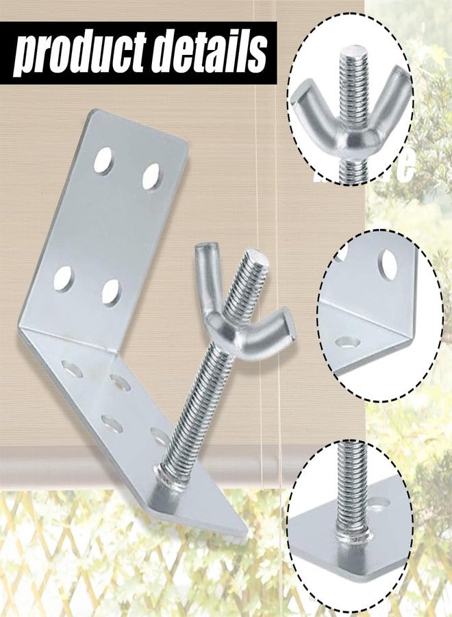 Quweiz 4 Pcs Roman Shade Brackets, L Bracket and Wingnut, Ceiling or Wall Mount Brackets, Mounting L Bracket - Image 5